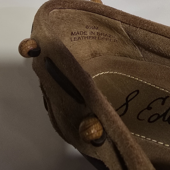 Sam Edelman Suede Beaded Fringe Moccasin Wedge - Picture 8 of 10